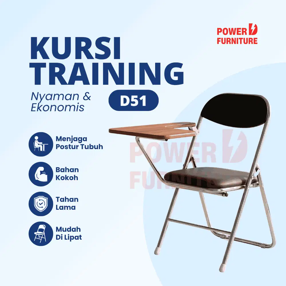 Kursi Mahasiswa D51 - Kursi Bimbel/Training, Bahan Kuat & Tahan Lama