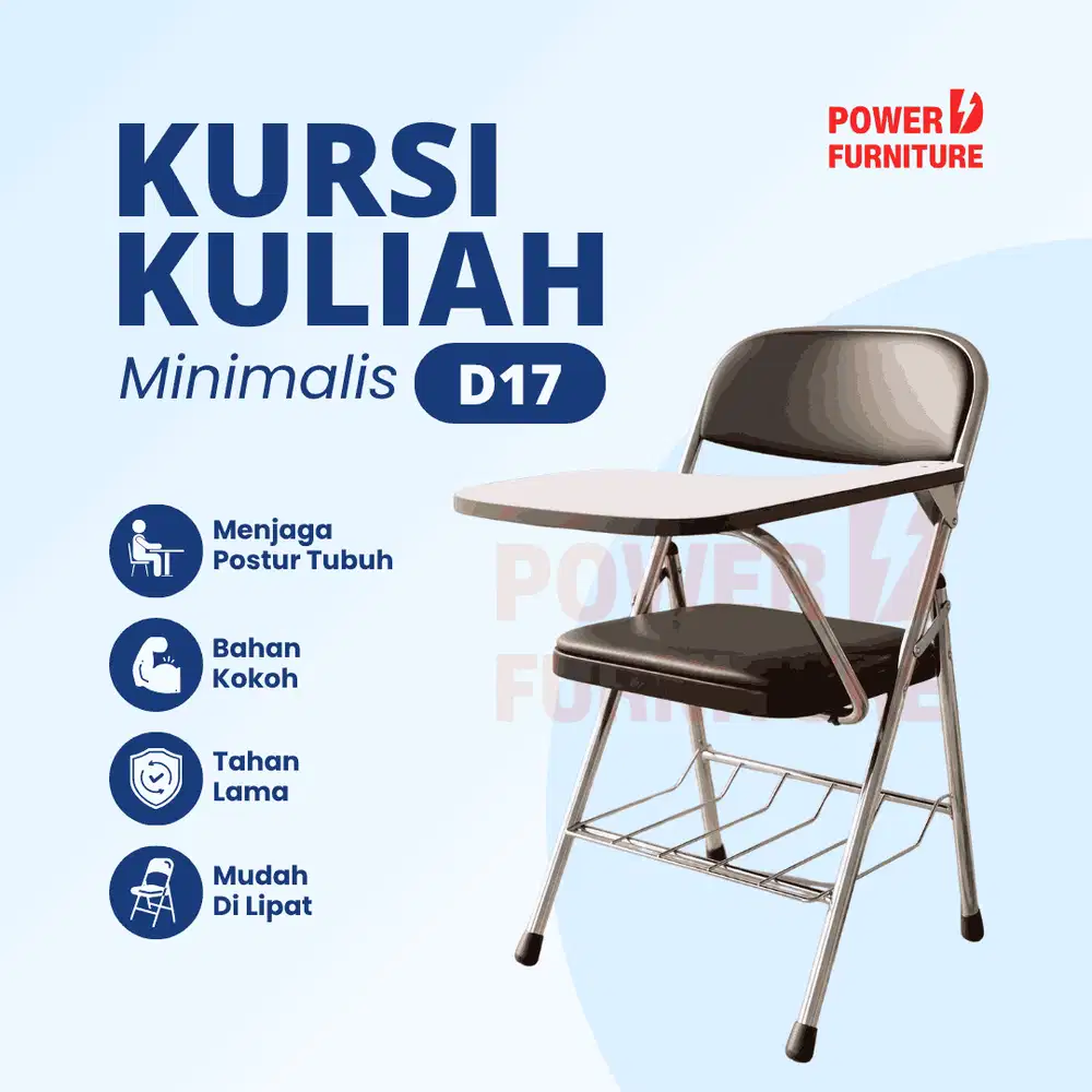 Kursi Kampus D17 - Kursi Mahasiswa Lipat | Bangku Kuliah Lipat