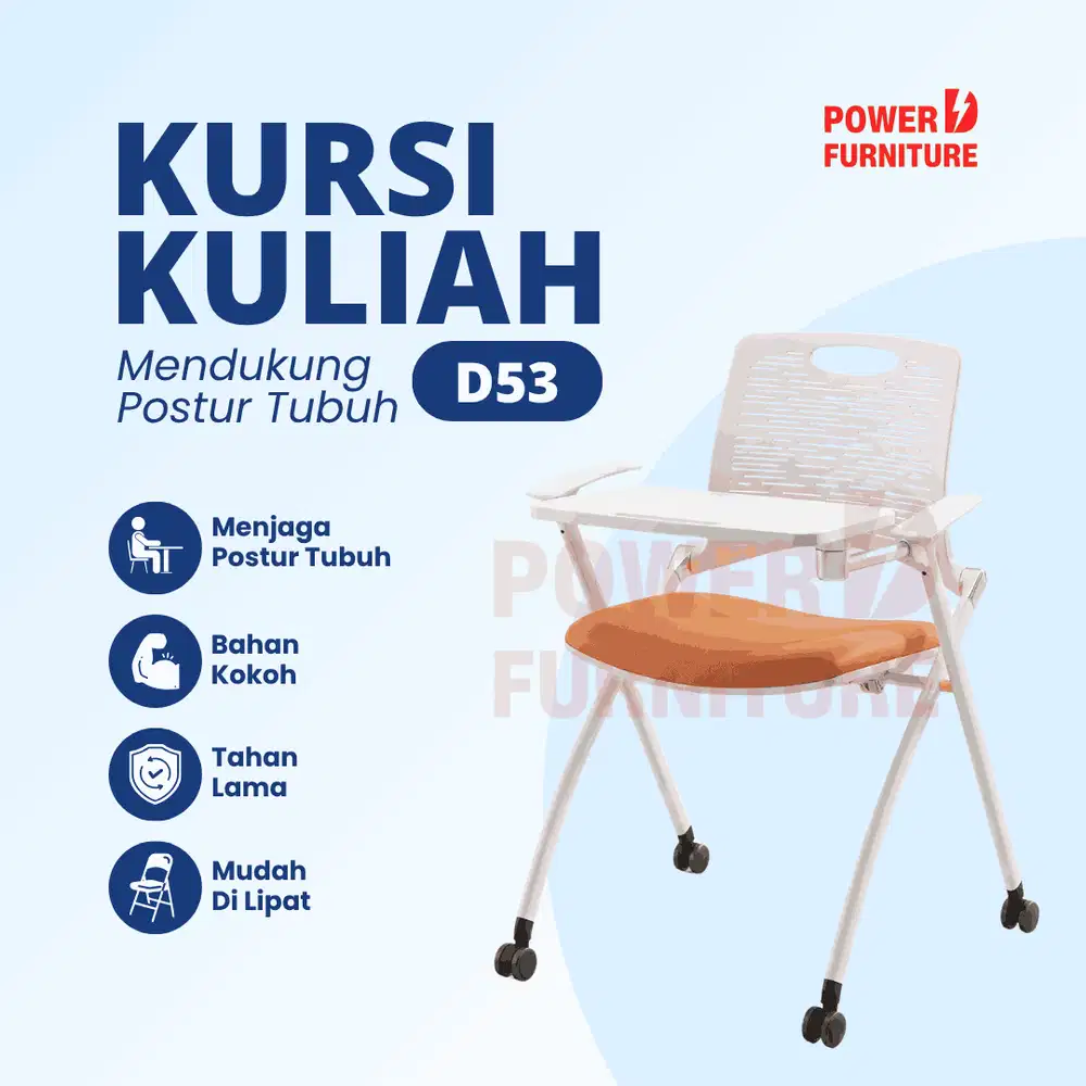 Kursi Bimbel D53 -  Bangku Mahasiswa | Kursi Kuliah Model Terbaru