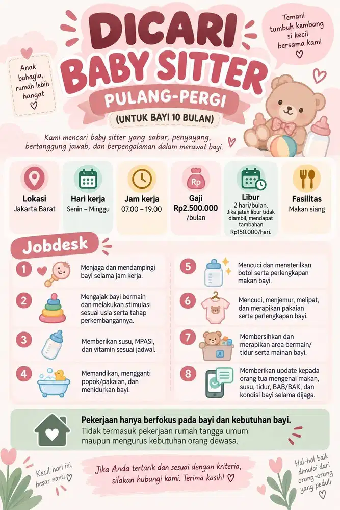 Lowongan Baby Sitter/Nany