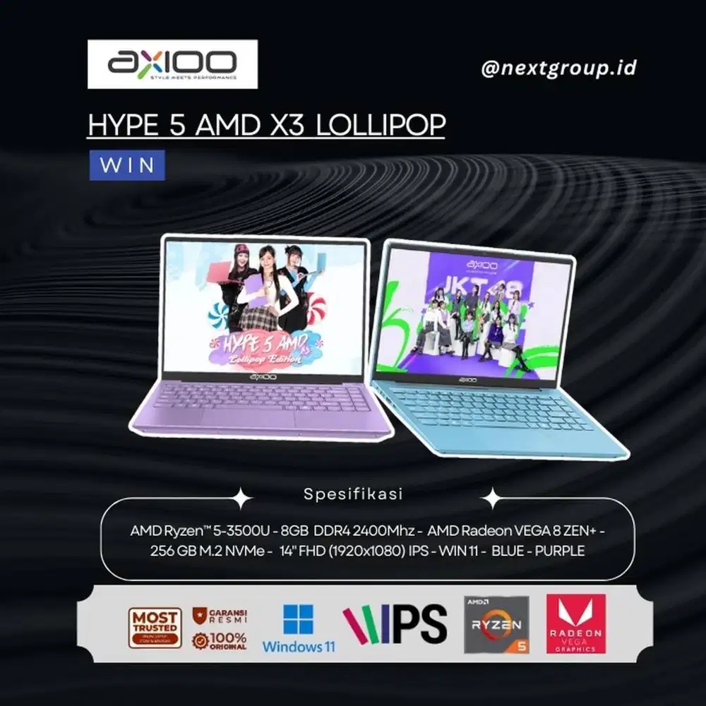 HYPE 5 AMD X3 LOLLIPOP RYZEN 5-3500/8GB/256GB/WIN/BLUE/PINK