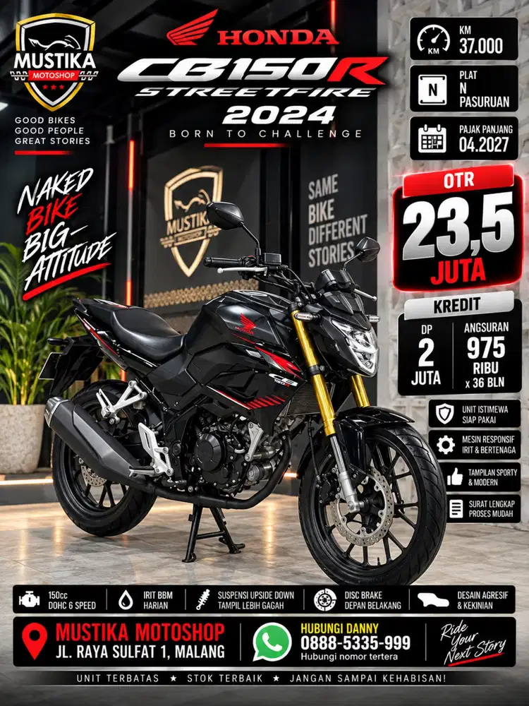 Cb 150R 2024. Dp 2jt aja. DANNY Mustika Motor Sulfat