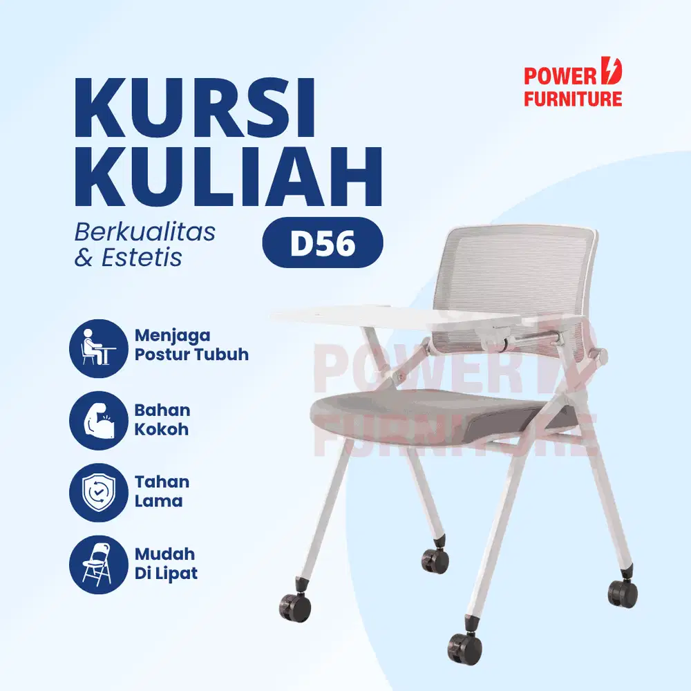 Kursi Lipat Mahasiswa D56 - Bangku Kampus | Kursi Kursus