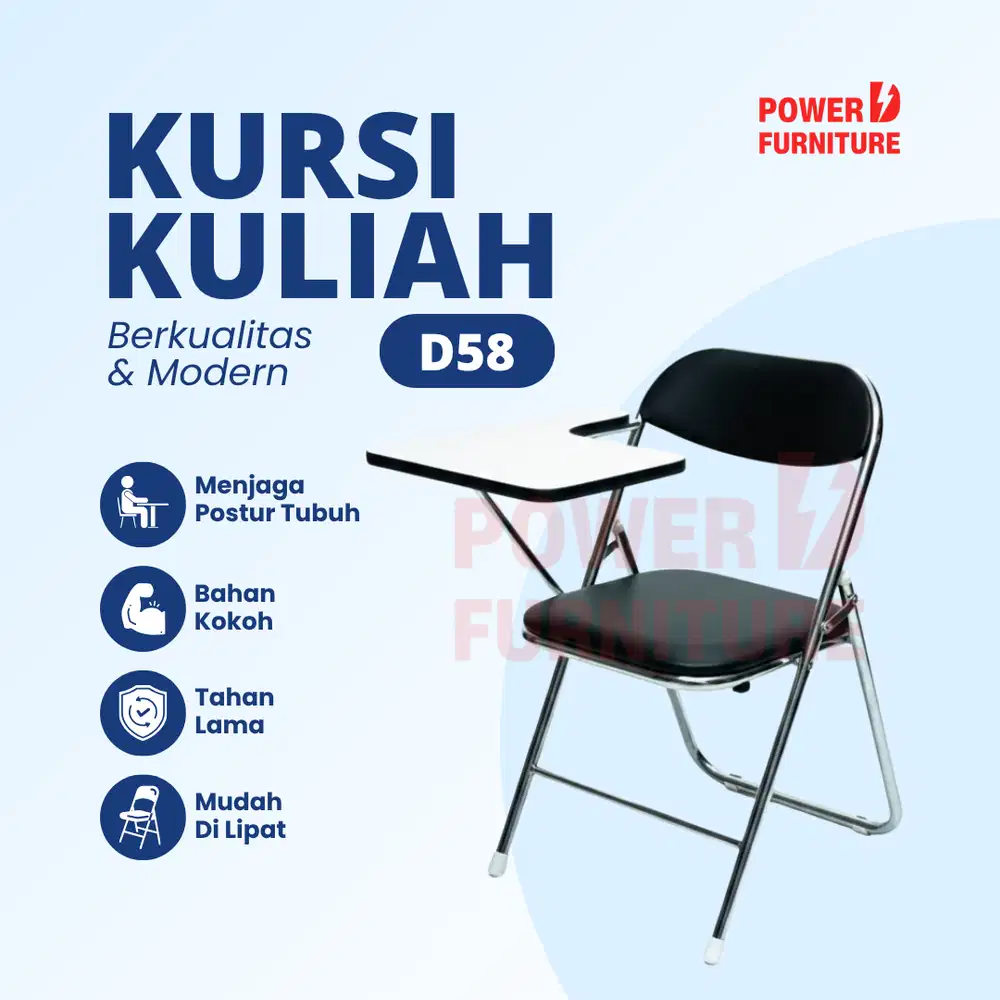 Kursi Kuliah Lipat D58 - Kursi Lipat Bimbel Les | Barang Baru