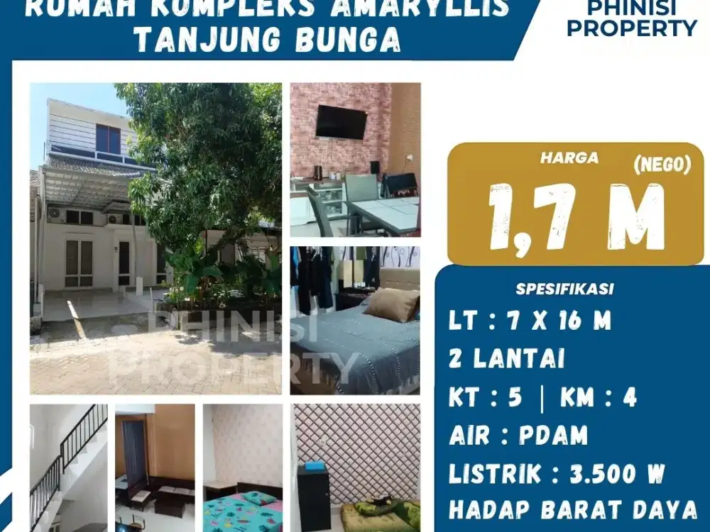 Rumah 2 Lantai Full Furnish di Kompleks Amaryllis Tanjung Bunga