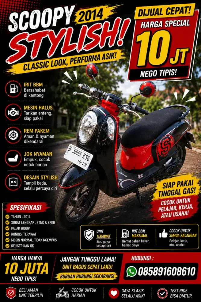 DI JUAL CEPAT SCOOPY 2014