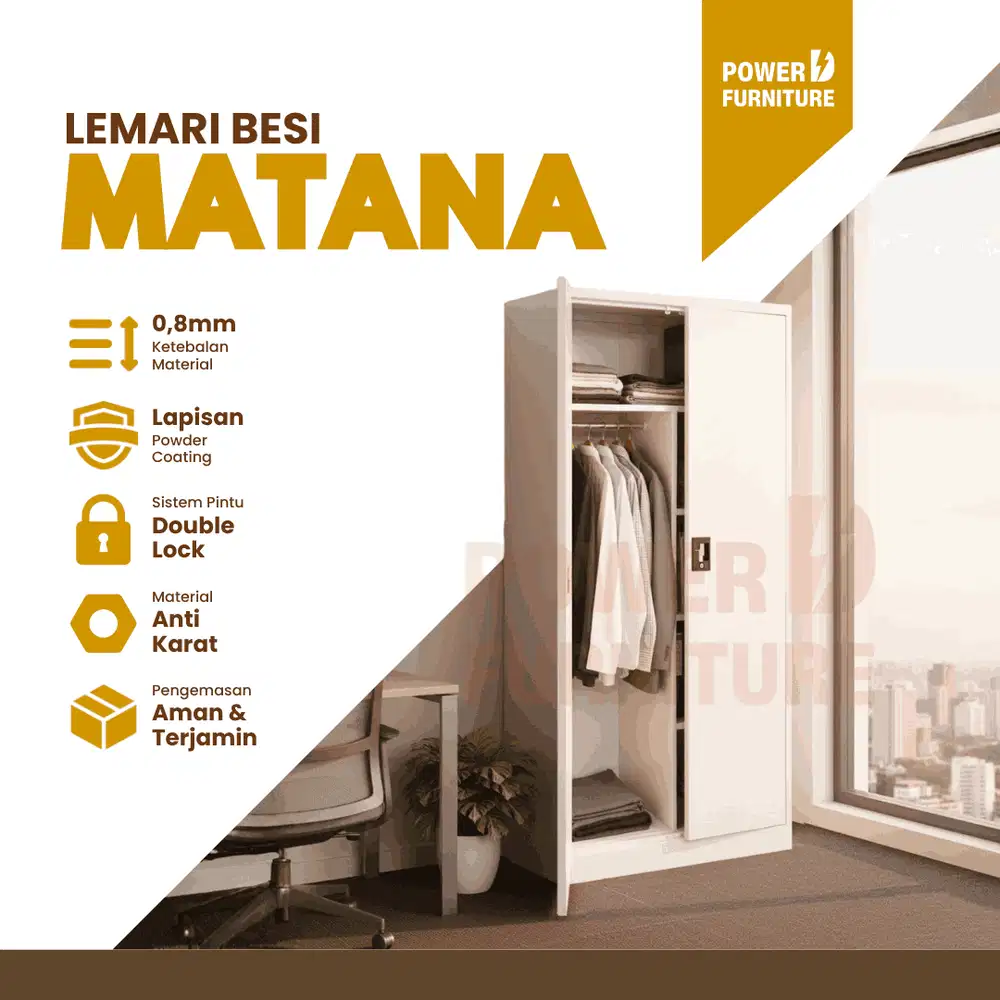 Lemari Pakaian Besi MATANA - Lemari Baju | Lemari Besi Pakaian