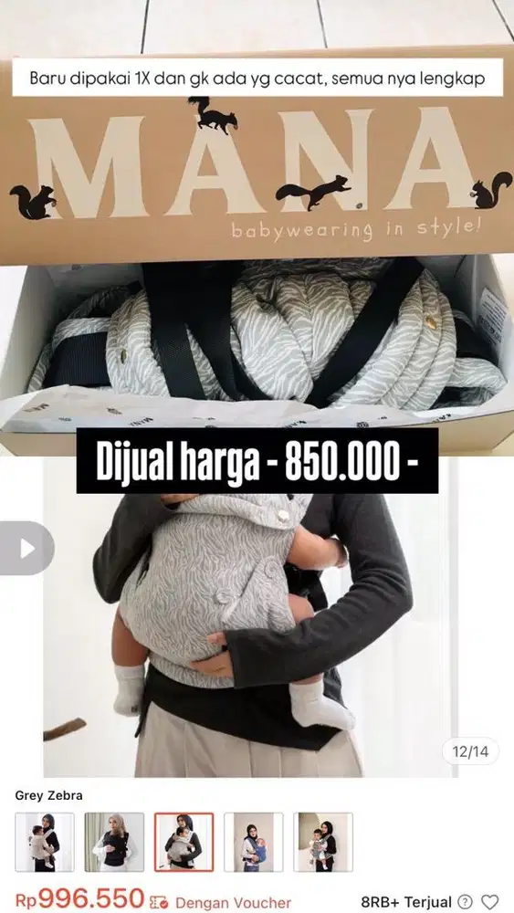 Jual barang barang bayi - kondisi like new -
