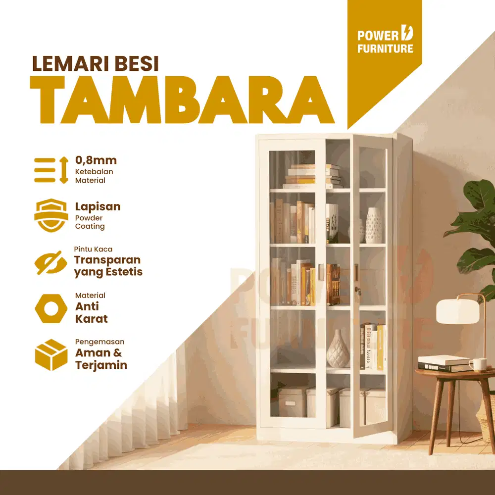 Lemari Dokumen Besi TAMBARA - Lemari Arsip Filling Cabinet Kaca