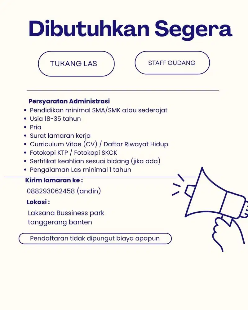 Lowongan Kerja Khusus Pria