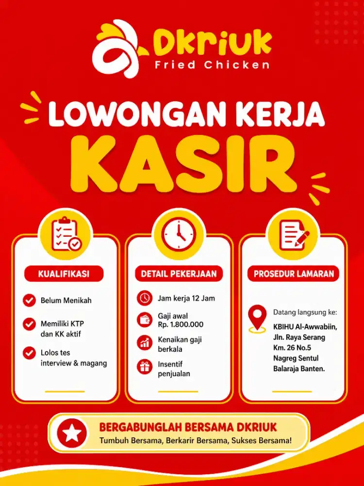 Lowongan Kasir/Koki