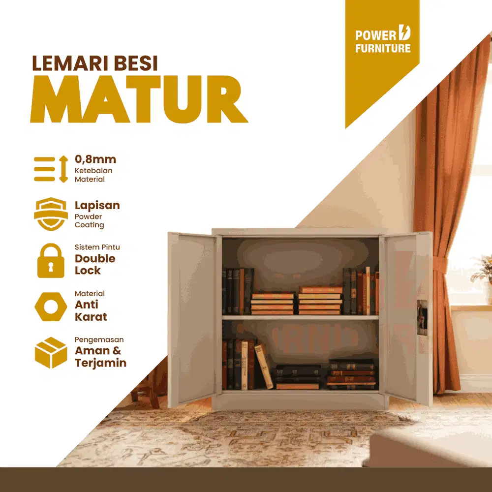 Lemari Besi Pendek MATUR - Lemari Berkas Besi | Lemari Arsip Pendek