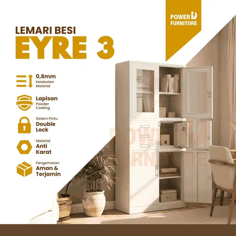 Lemari Besi dengan Brankas EYRE V3 - Filling Cabinet Brankas Kuat