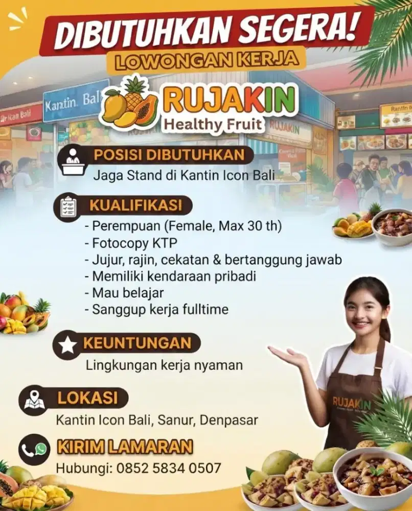Staff jaga Kantin Icon Bali