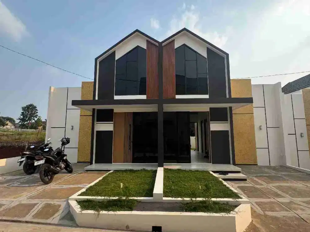 rumah desain mezanin siling tinggi di duta parahyangan pemda