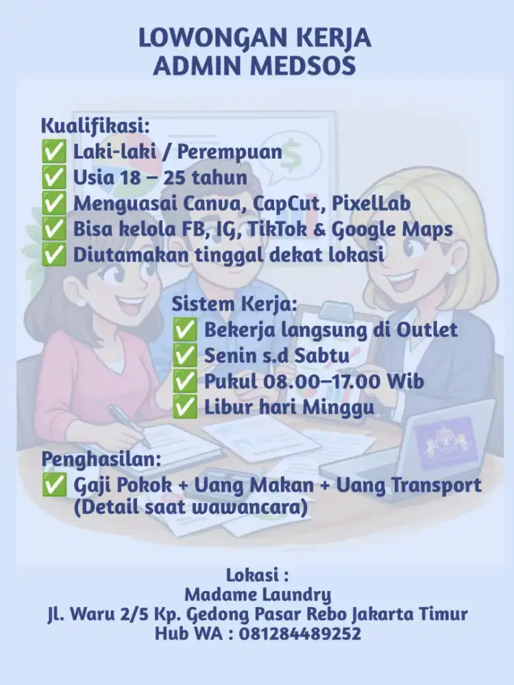 Lowongan Kerja Admin Medsos