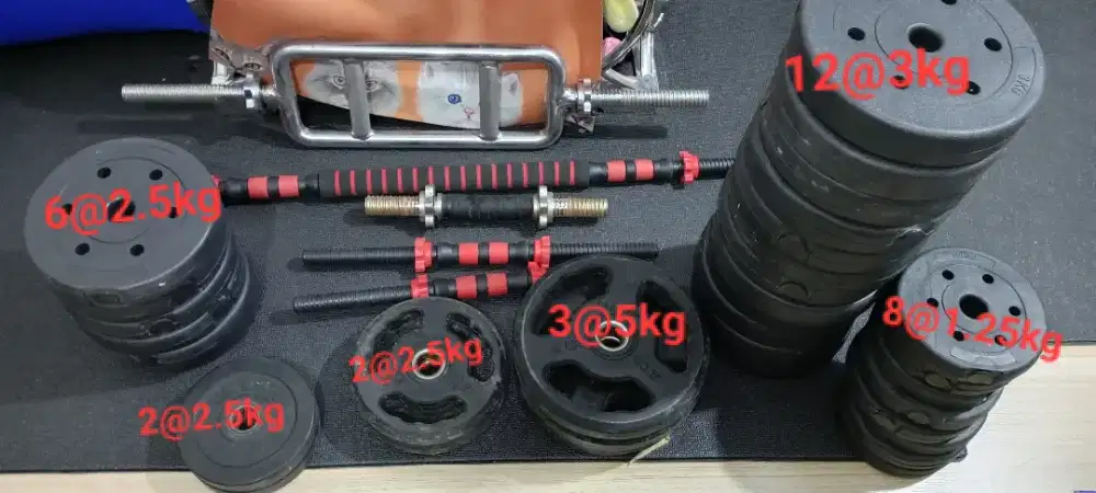 Barbell 33pc, Stick Barbell, Tricep bar (kinetic, brewyn)