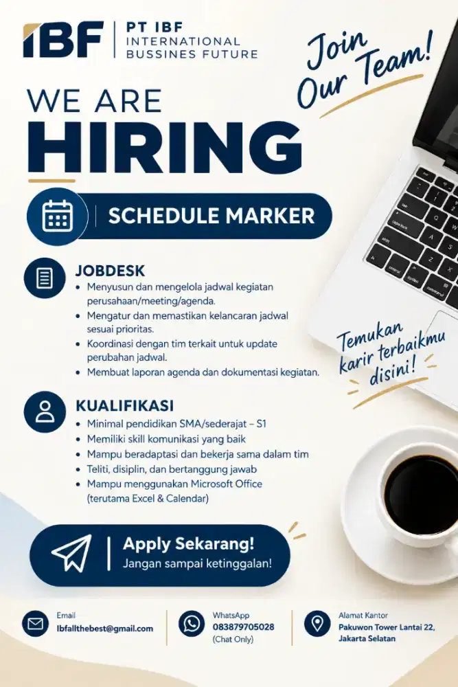 LOWONGAN KERJA — SCHEDULE MARKER