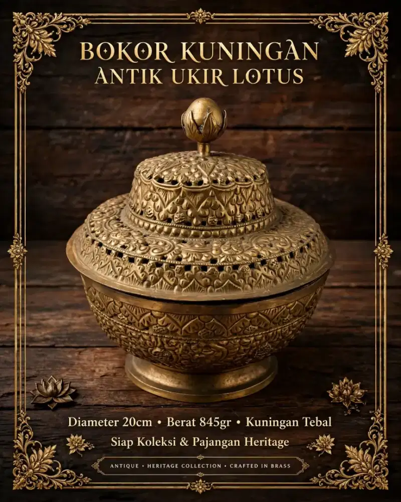 Dijual bokor antik kuningan asli antik