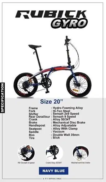 Sepeda Lipat 20 inch Merk Rubick Gyro