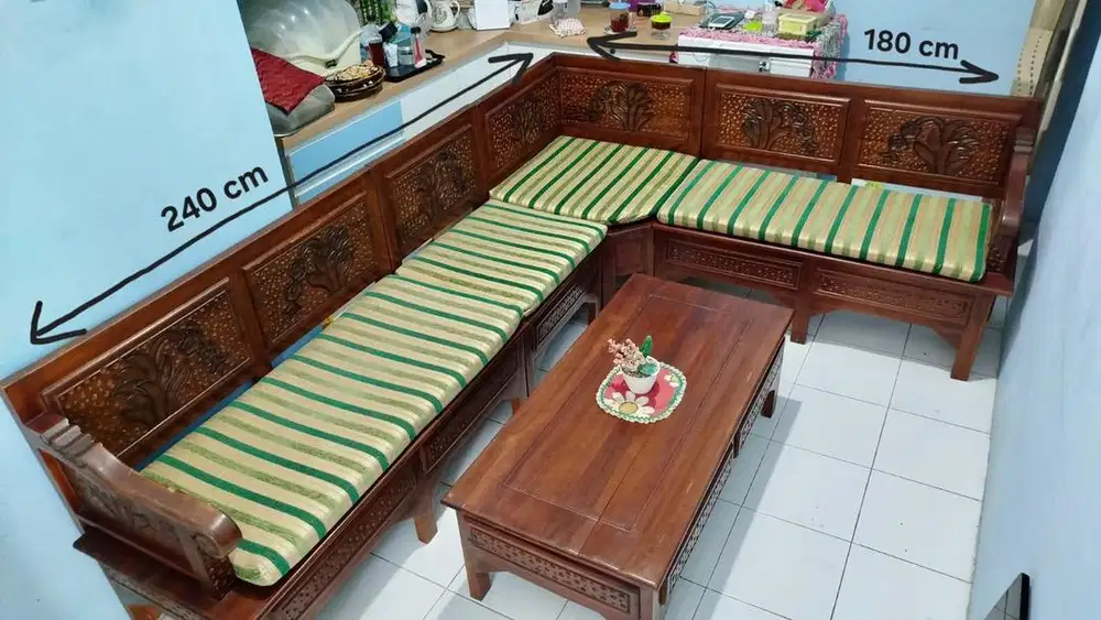 Kursi L jati set
