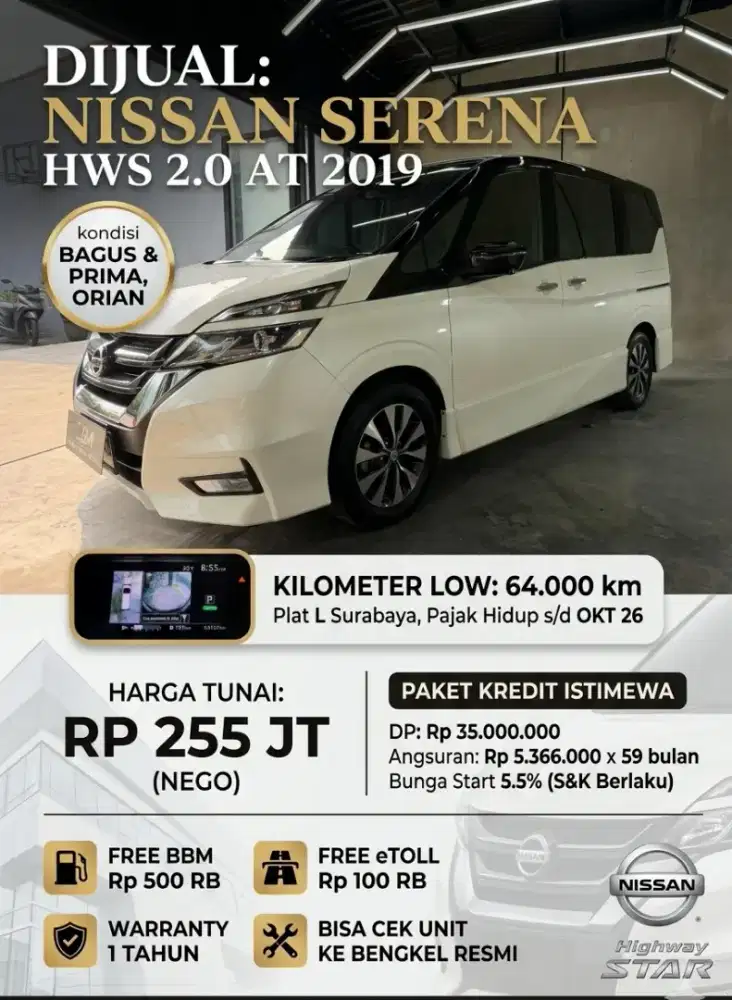 Nissan SERENA HWS 2.0 AT 2019