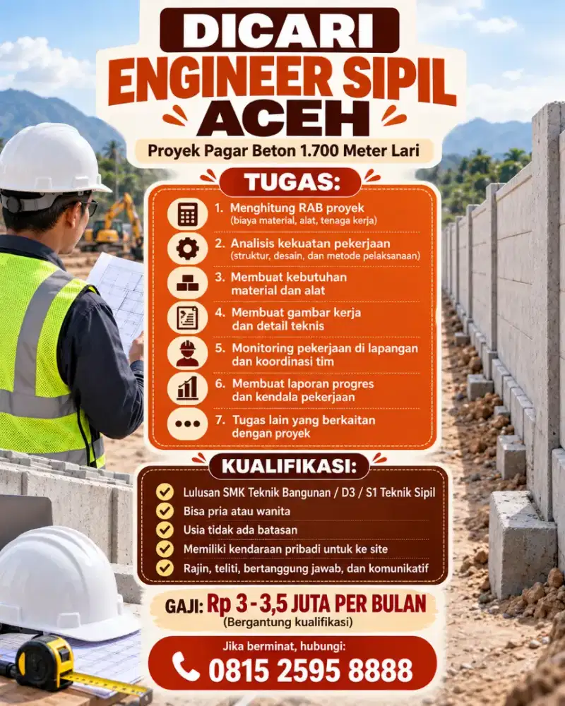 ENGINEER SIPIL UNTUK ACEH