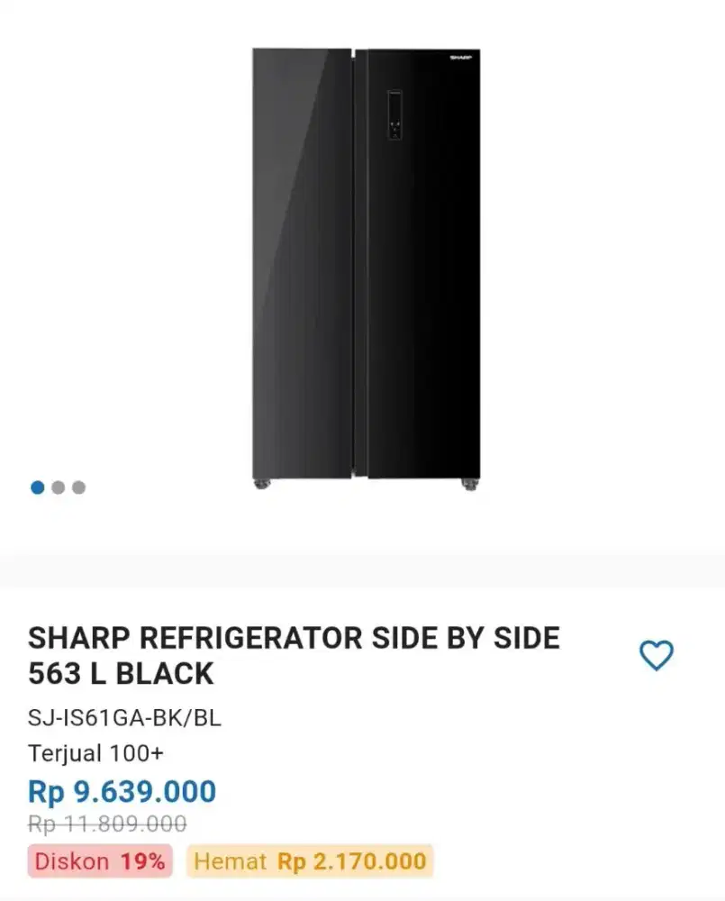 Sharp refrigator side by side 563