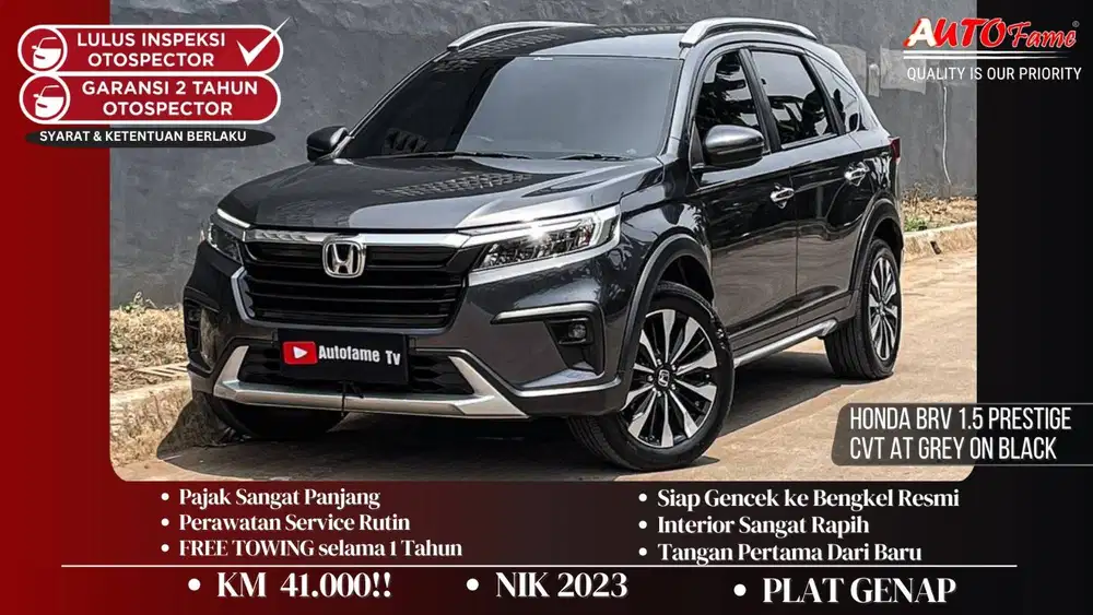 KM41RB  Honda BRV 1.5 Prestige CVT AT Grey On Black NIK 2023 Tgn 1 Dr