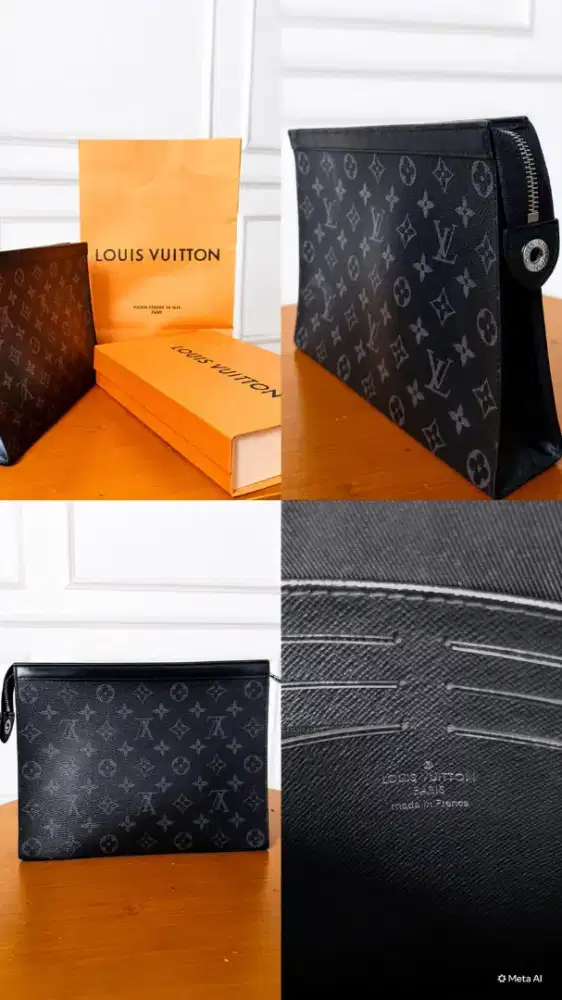 Louis Vuitton Pochette Voyage MM - Monogram Eclipse (Preloved)