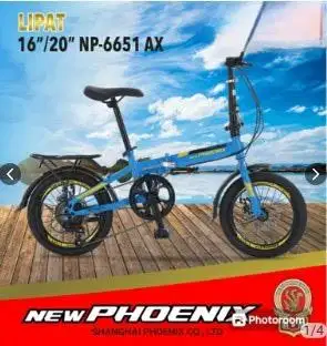 Sepeda Lipat (Folding Bike) 20 inch Merk New Phoenix 7 Speed Cakram