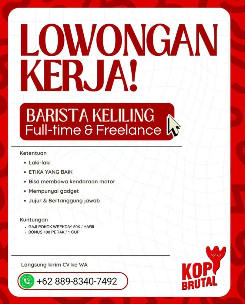 Barista Keliling Area Purwokerto Posisi