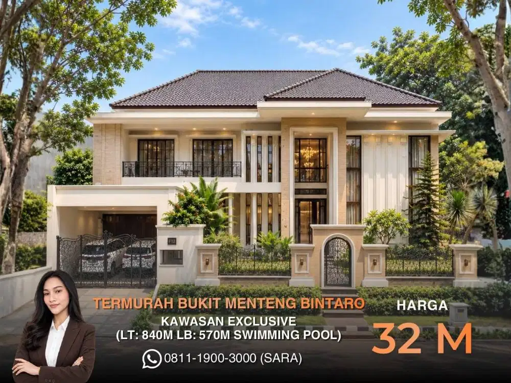 Rumah Mewah Bintaro Sektor 7 LT840 LB570 Swimming Pool 32M Nego