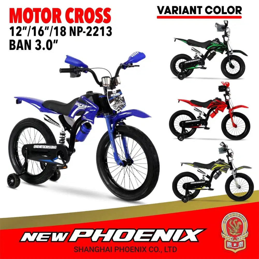 Sepeda Motocross Size 18 inch Merk New Phoenix NP-2213 Ban 3.0