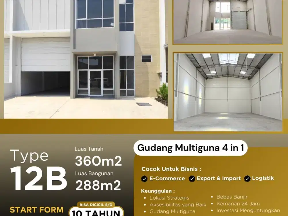 Gudang Bizpark Pulogadung Type 12B Siap Bisnis, LT 360 m² LB 288 m², Free BPHTB