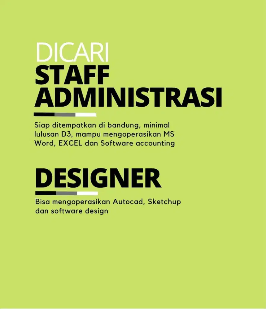 Dicari Admin pembukuan dan accounting