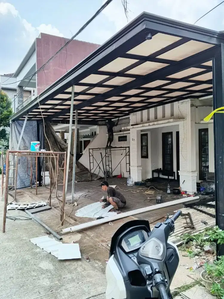 Terima pemasangan kanopi, renovasi atap, pemasangan atap baja ringan