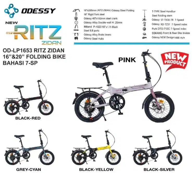Sepeda Lipat 20 inch Merk Odessy Ritz