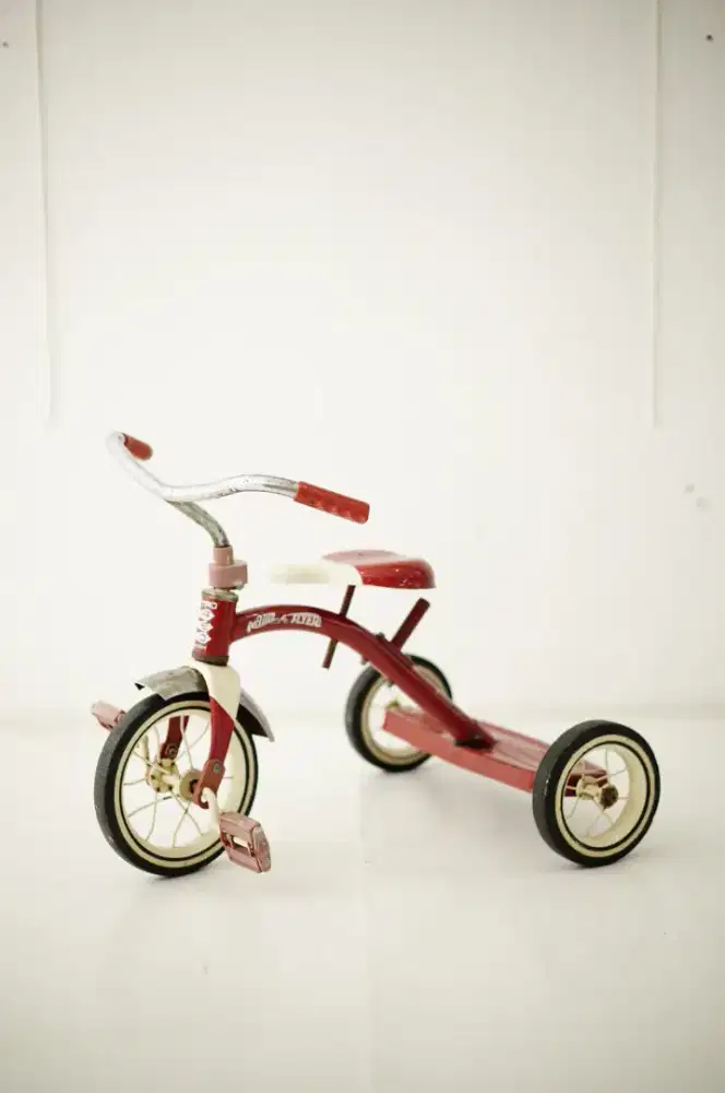 Radio Flyer Tricycle Vintage Sepeda Retro Roda 3 bayi anak Rare
