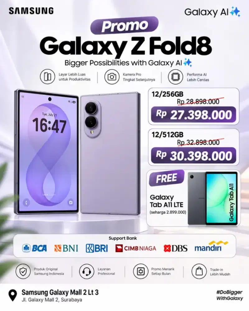 New Samsung Galaxy Zfold8 cicilan 0% sampai 24 bulan
