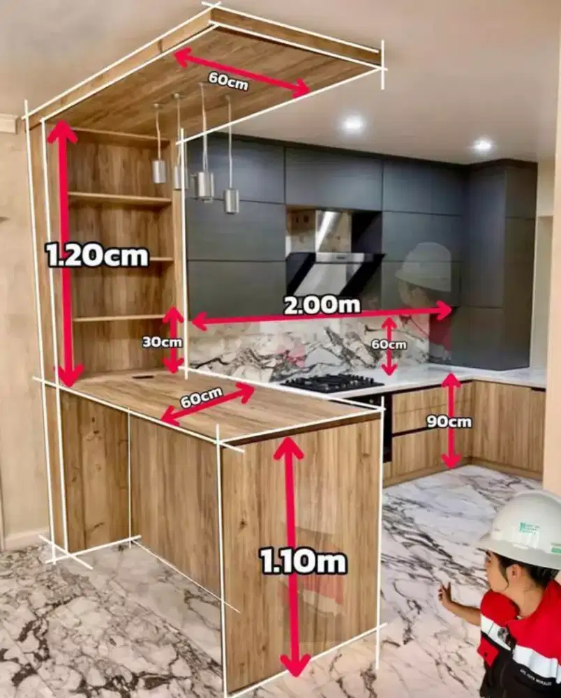 Tukang meja dapur cor betkualitas