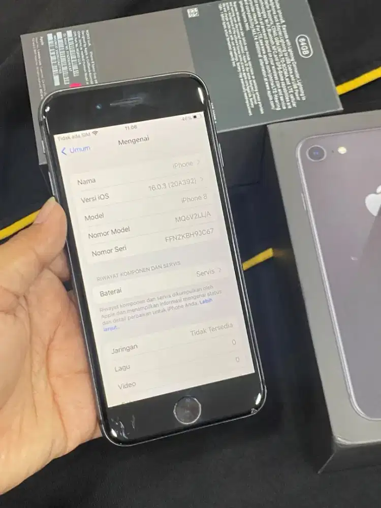 Iphone 8 64 gb unit box kabel