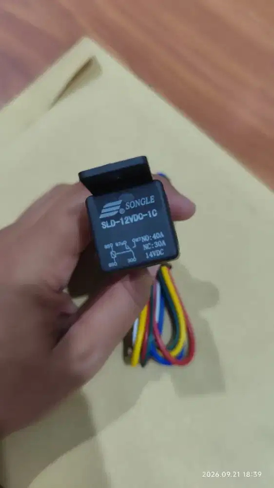 RELAY SONGLE 12V 5 KAKI 30A 87a PEMUTUS ARUS