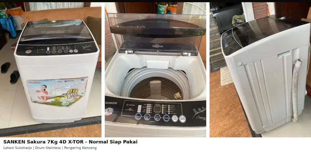 DIJUAL Mesin Cuci Sanken Sakura 7Kg 4D X-TOR - Top Loading