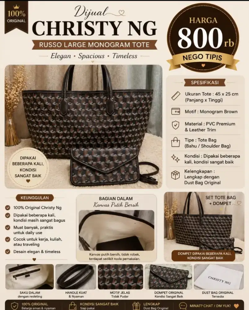 Christy Ng
Russo monogram Tote size L