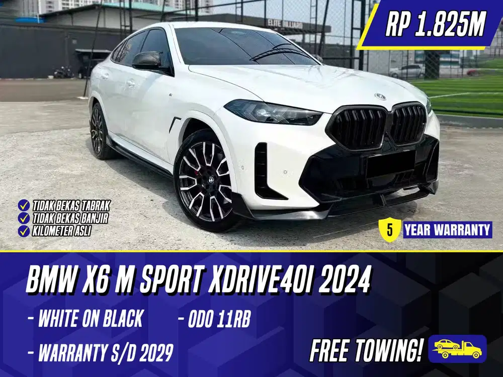BMW X6 M Sport xDrive40i 2024 White on Black Putih MSport xDrive