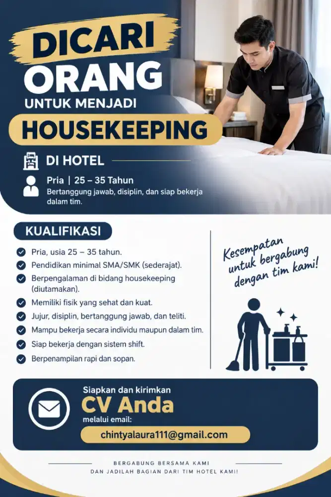 DICARI PEKERJA HOUSEKEEPING