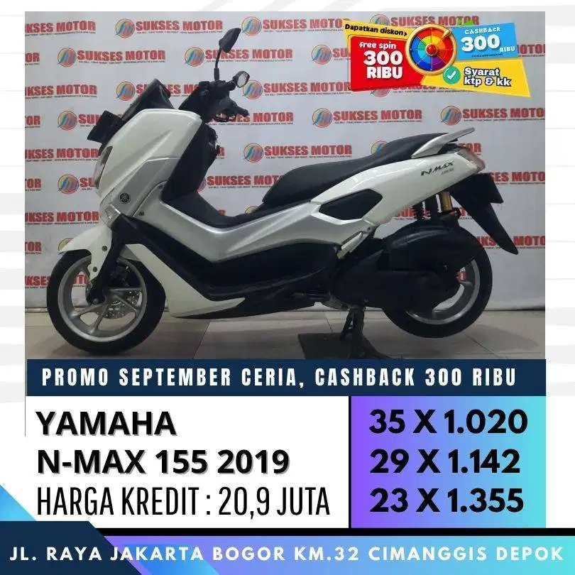 DP 600 YAMAHA N-MAX OLD 155 TH 2019 MULUS KREDIT/CC PAYLATER BISA