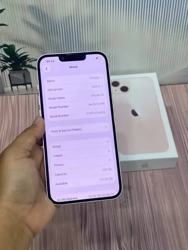 Iphone 13 pink 128 gb fullset orian all operator