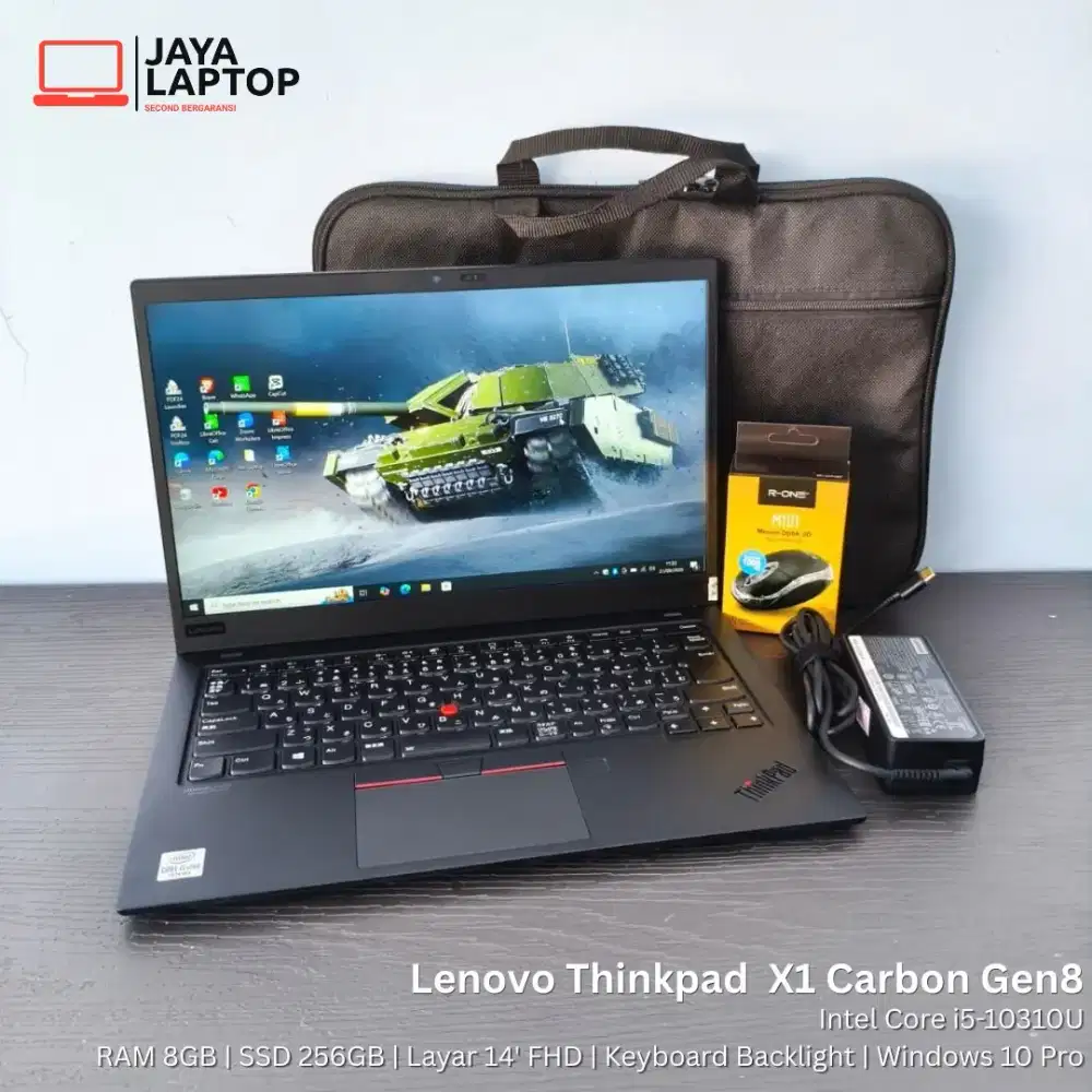 Lenovo X1 Carbon 8th i5 Gen 10 RAM 8GB SSD 256GB Laptop Second Bekas